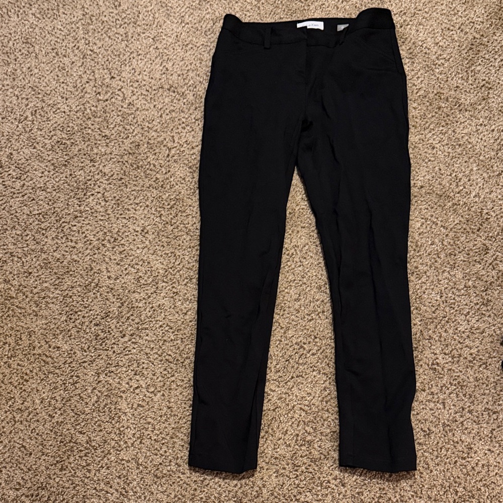 Calvin Klein 2P Petite Black Straight leg Trousers Business Career Preppy
